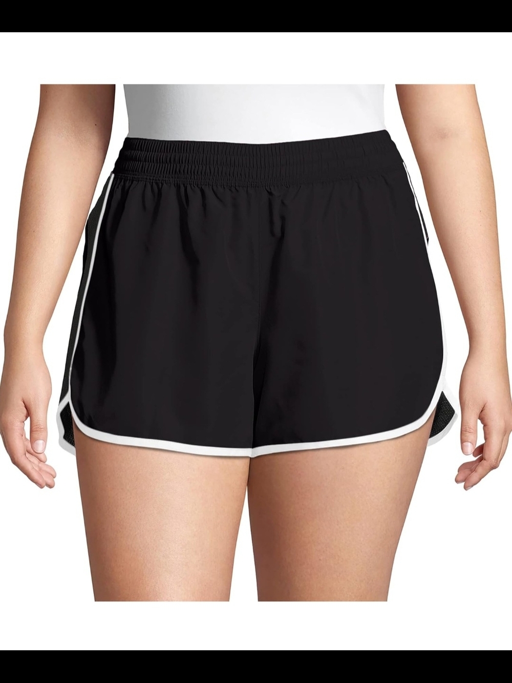 Just My Size Black Athletic Shorts with White Trim
